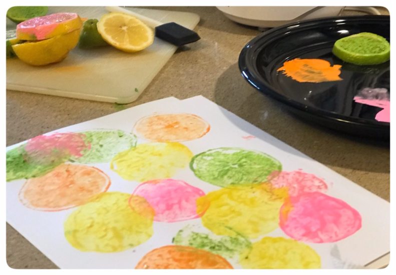 Fruit Stamping -- Fun Sensory Art Activity Activities with kids