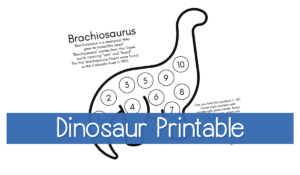 Dinosaur Printable Coloring Pages for Learning Numbers