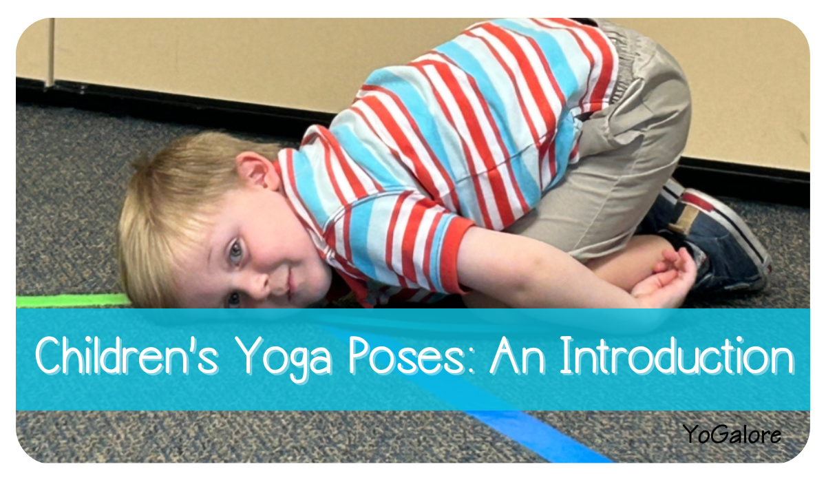 Kids yoga poses child doing Royalty Free Vector Image
