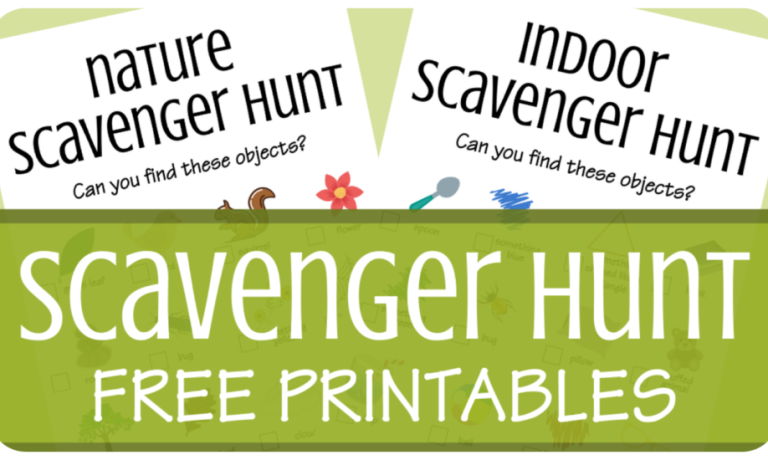 Scavenger Hunt Printables -- Indoor and Outdoor Fun